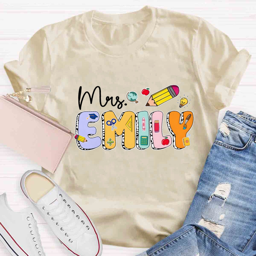 Personalized Name Mrs Emily T-shirt