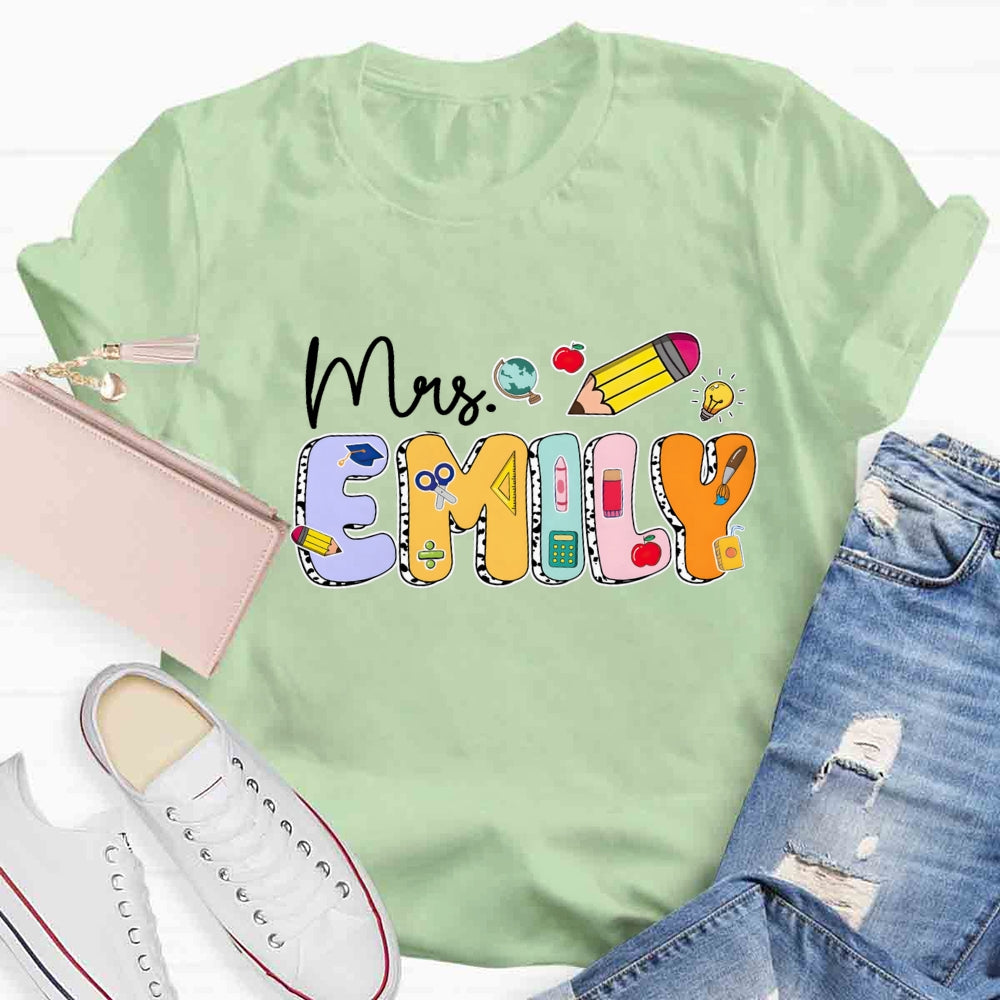 Personalized Name Mrs Emily T-shirt