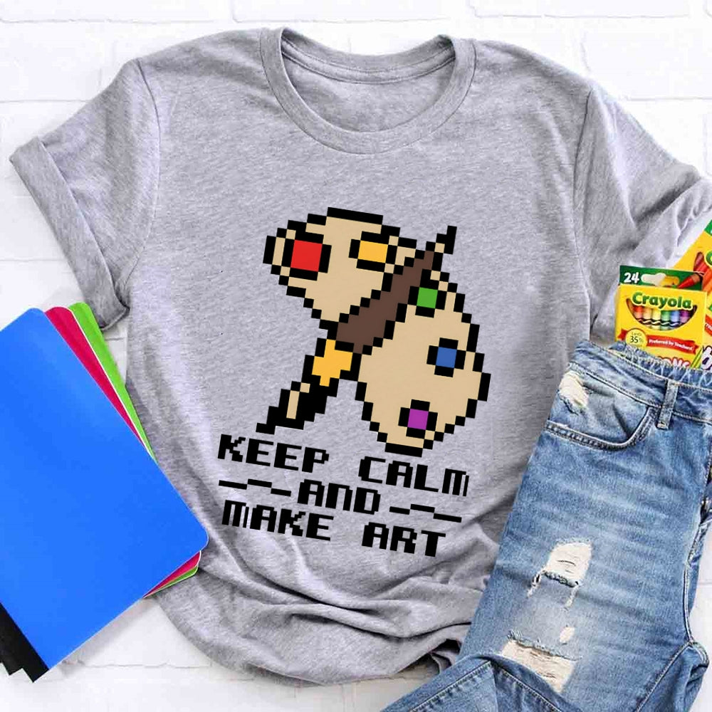 Keep Calm And Make Art Paint Tray T-shirt