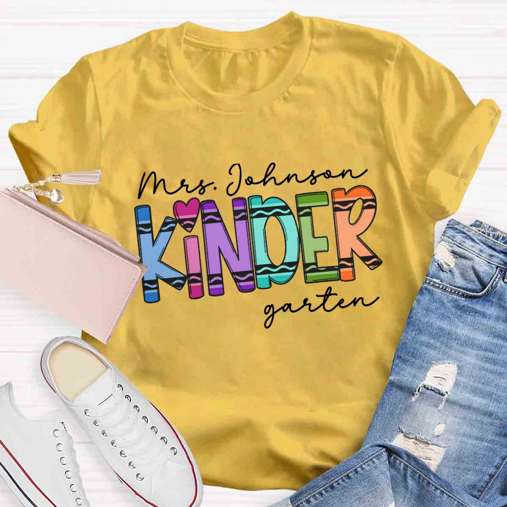Personalized Name And Grade Cray Heart Back To School T-shirt