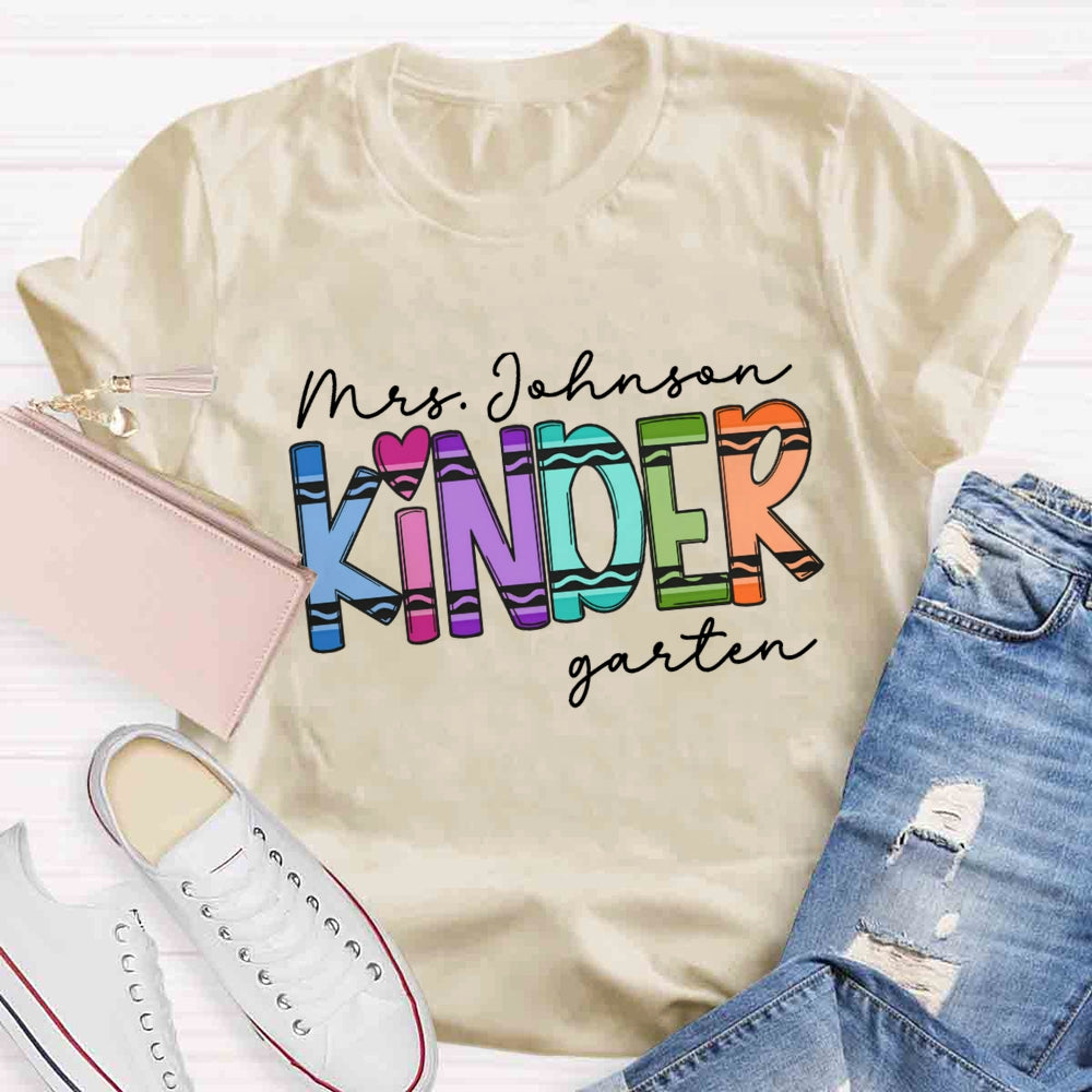 Personalized Name And Grade Cray Heart Back To School T-shirt