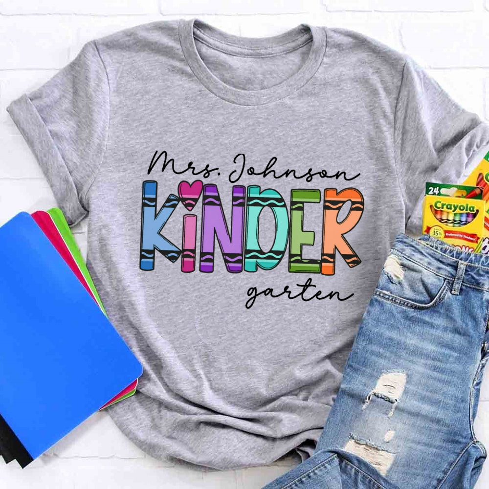 Personalized Name And Grade Cray Heart Back To School T-shirt