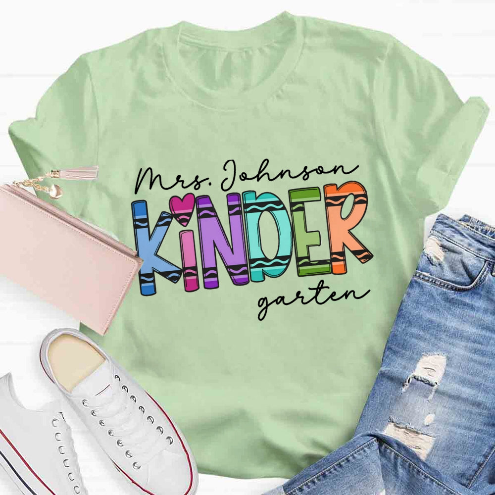 Personalized Name And Grade Cray Heart Back To School T-shirt
