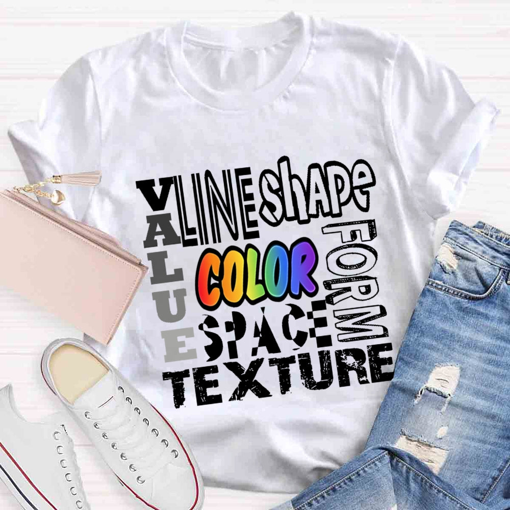 Valae Line Shape Form Space Texture T-shirt
