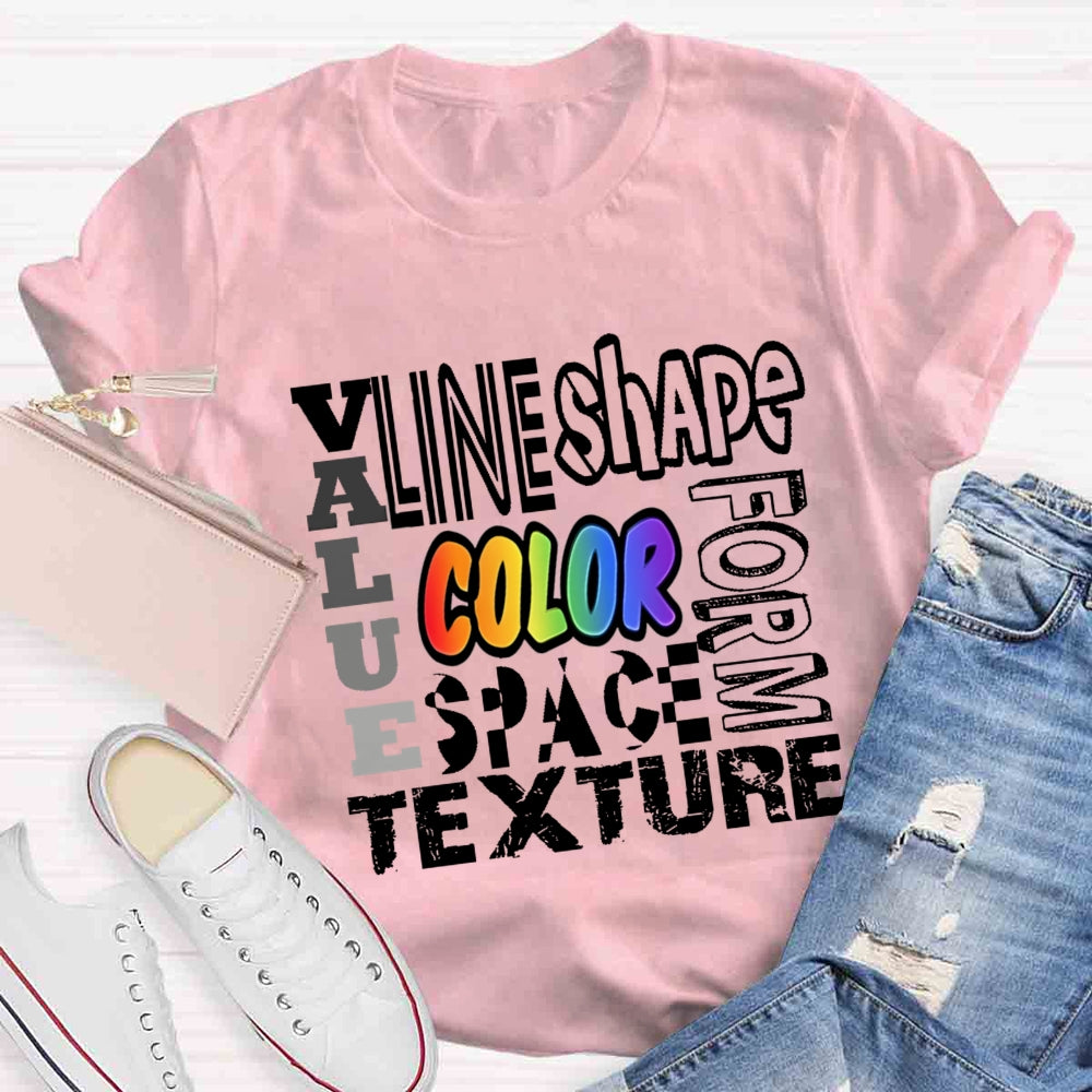 Valae Line Shape Form Space Texture T-shirt