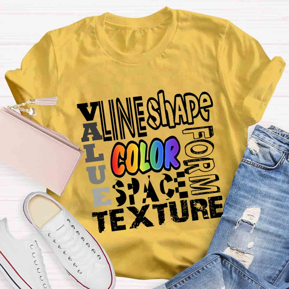 Valae Line Shape Form Space Texture T-shirt