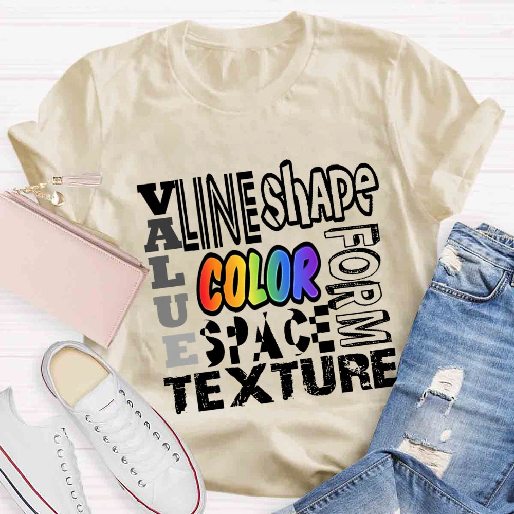 Valae Line Shape Form Space Texture T-shirt