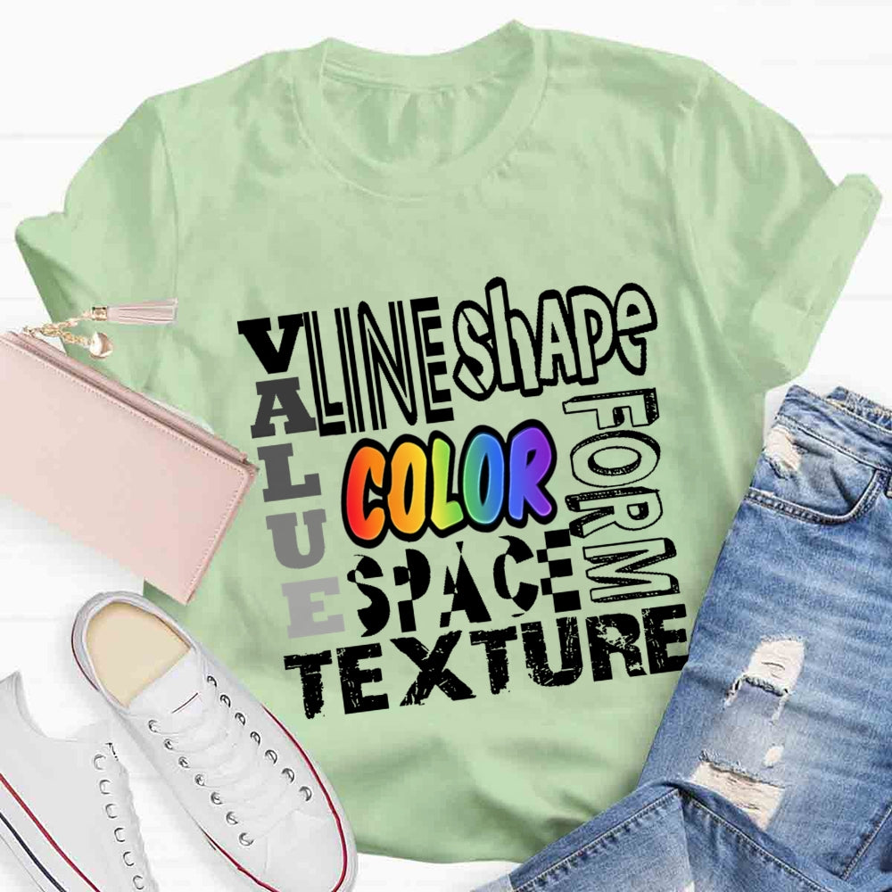 Valae Line Shape Form Space Texture T-shirt