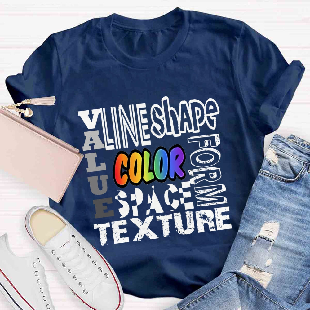 Valae Line Shape Form Space Texture T-shirt