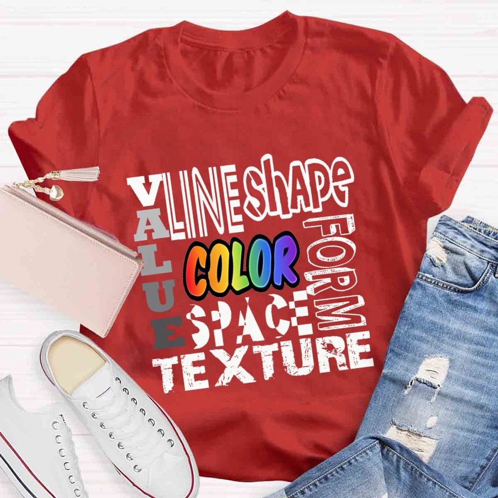 Valae Line Shape Form Space Texture T-shirt