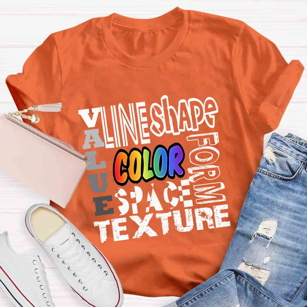 Valae Line Shape Form Space Texture T-shirt