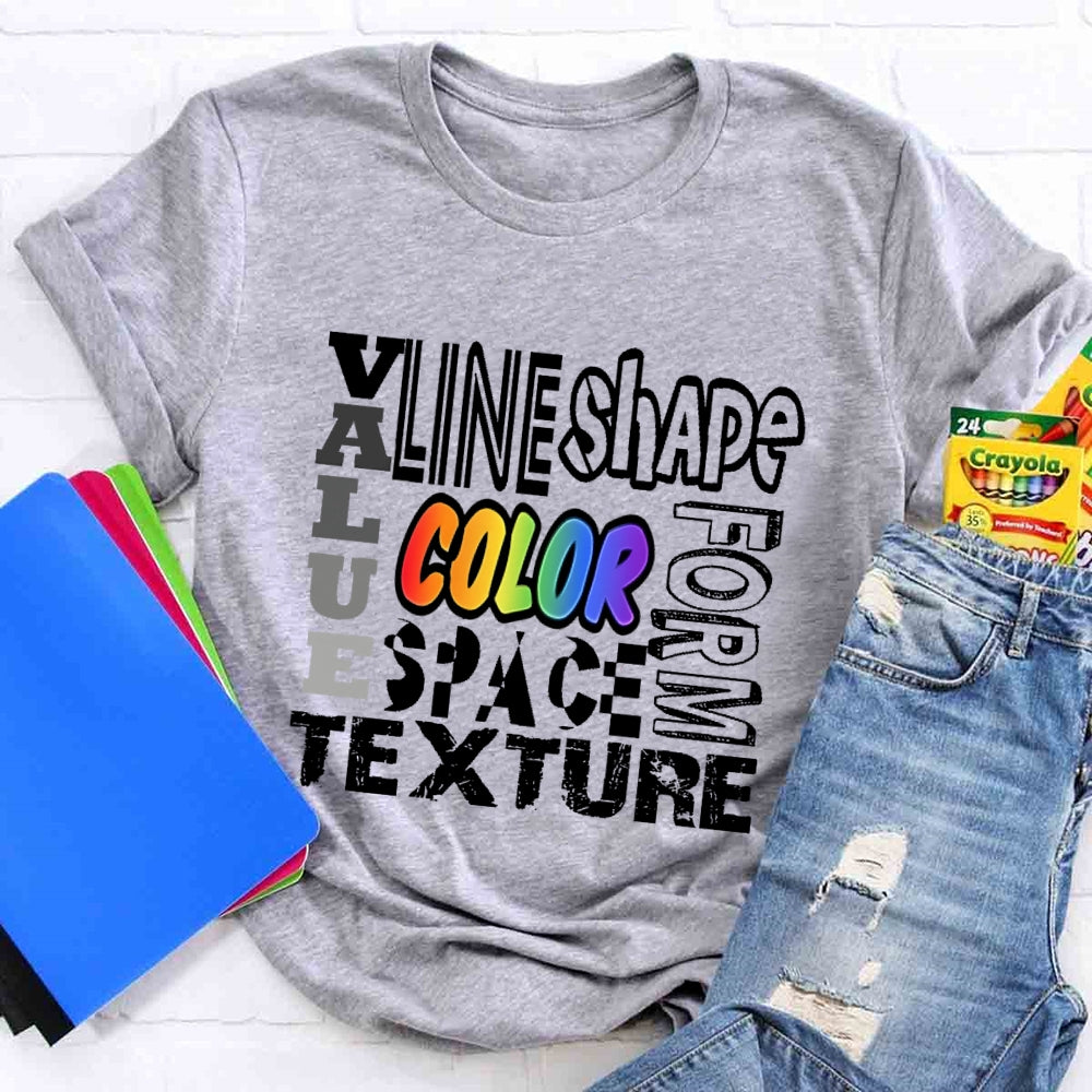 Valae Line Shape Form Space Texture T-shirt