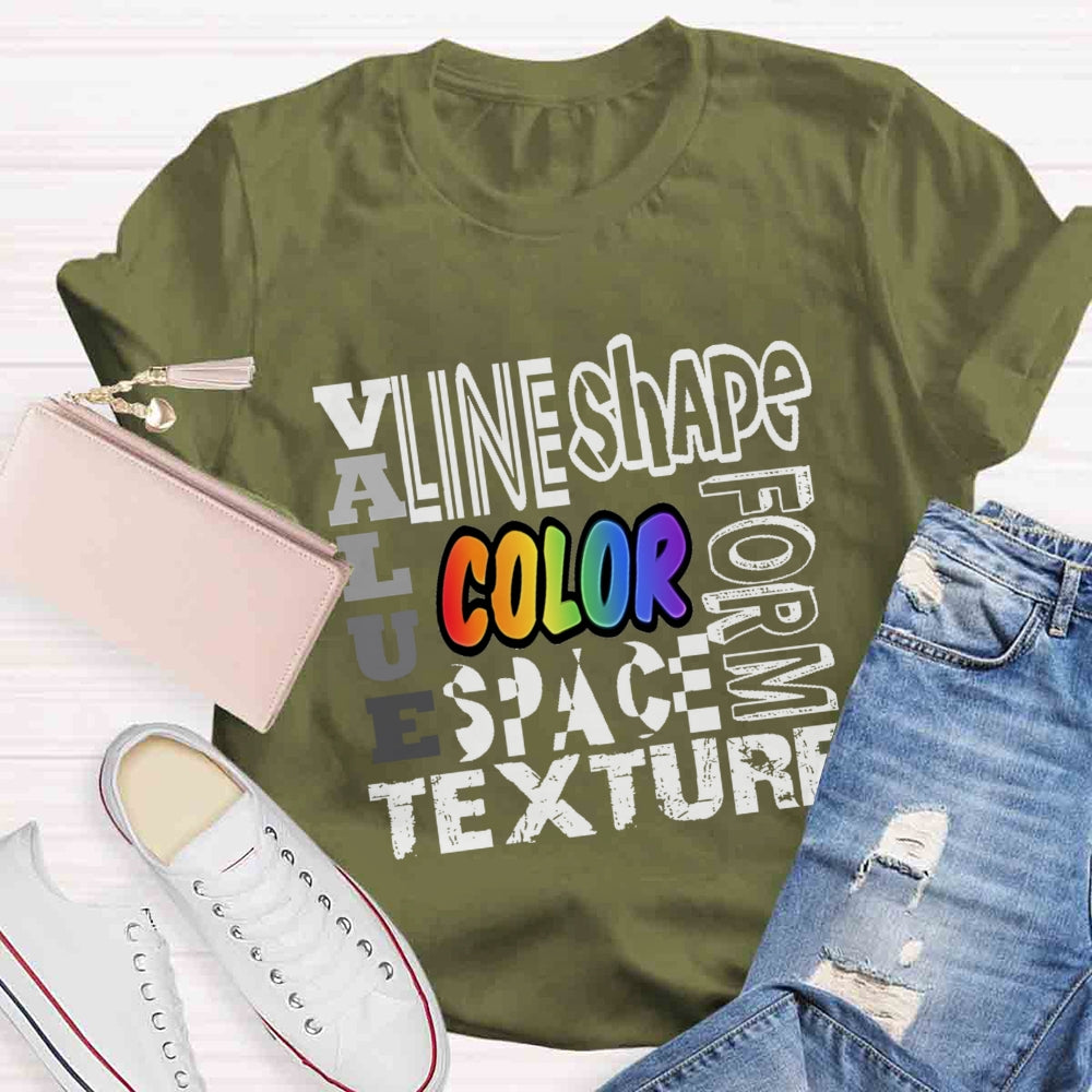 Valae Line Shape Form Space Texture T-shirt