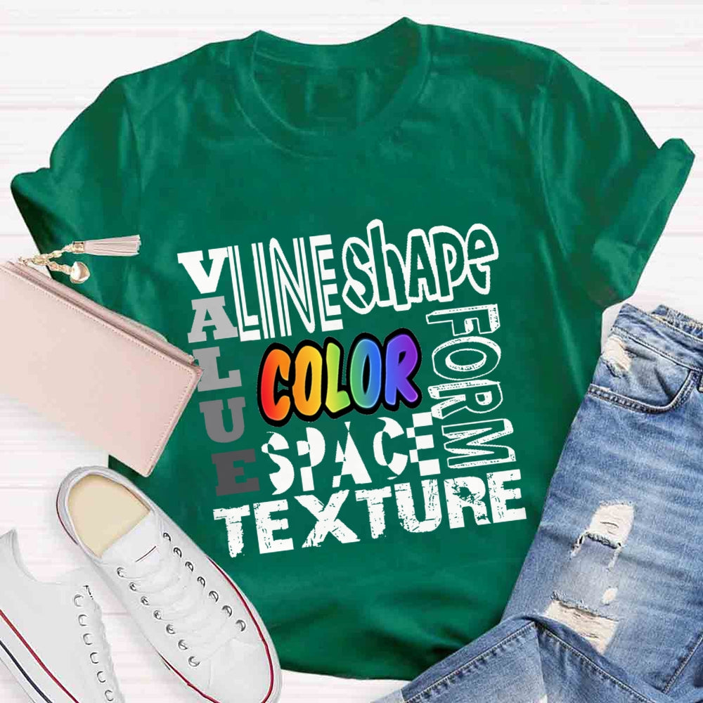Valae Line Shape Form Space Texture T-shirt