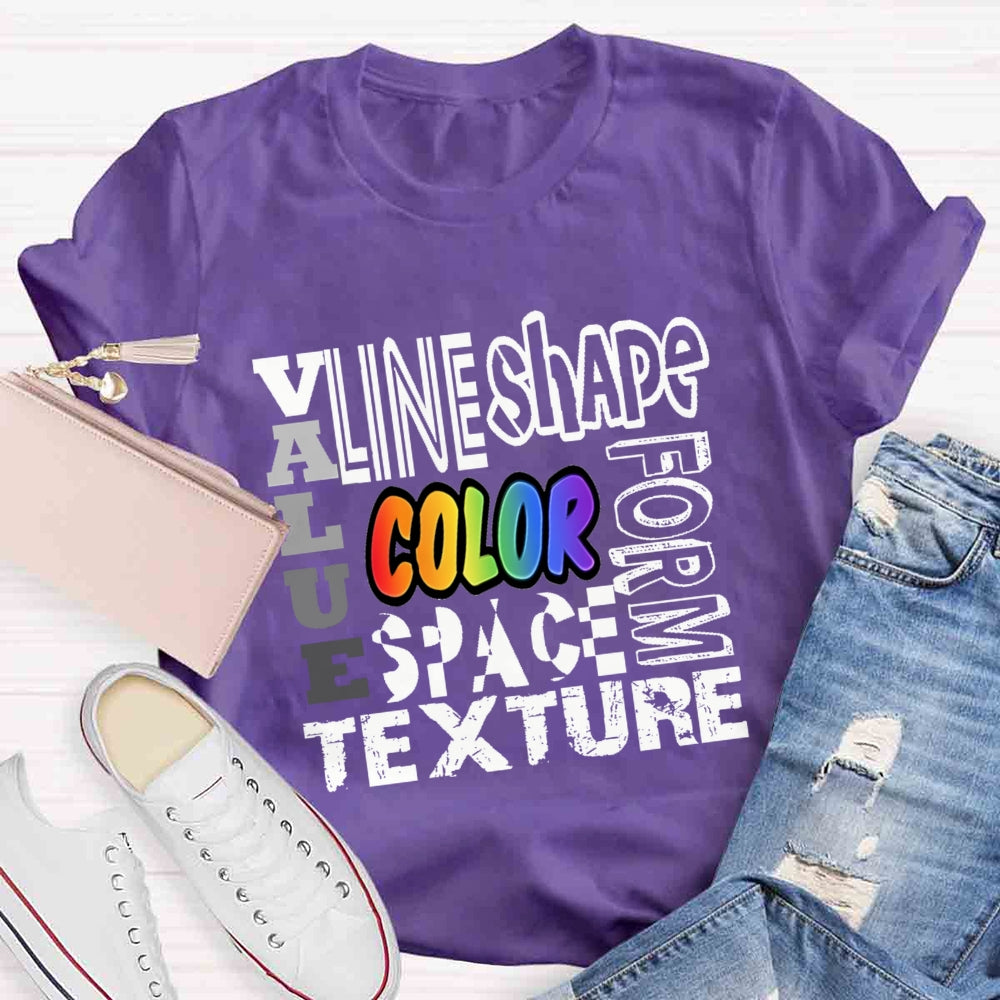Valae Line Shape Form Space Texture T-shirt
