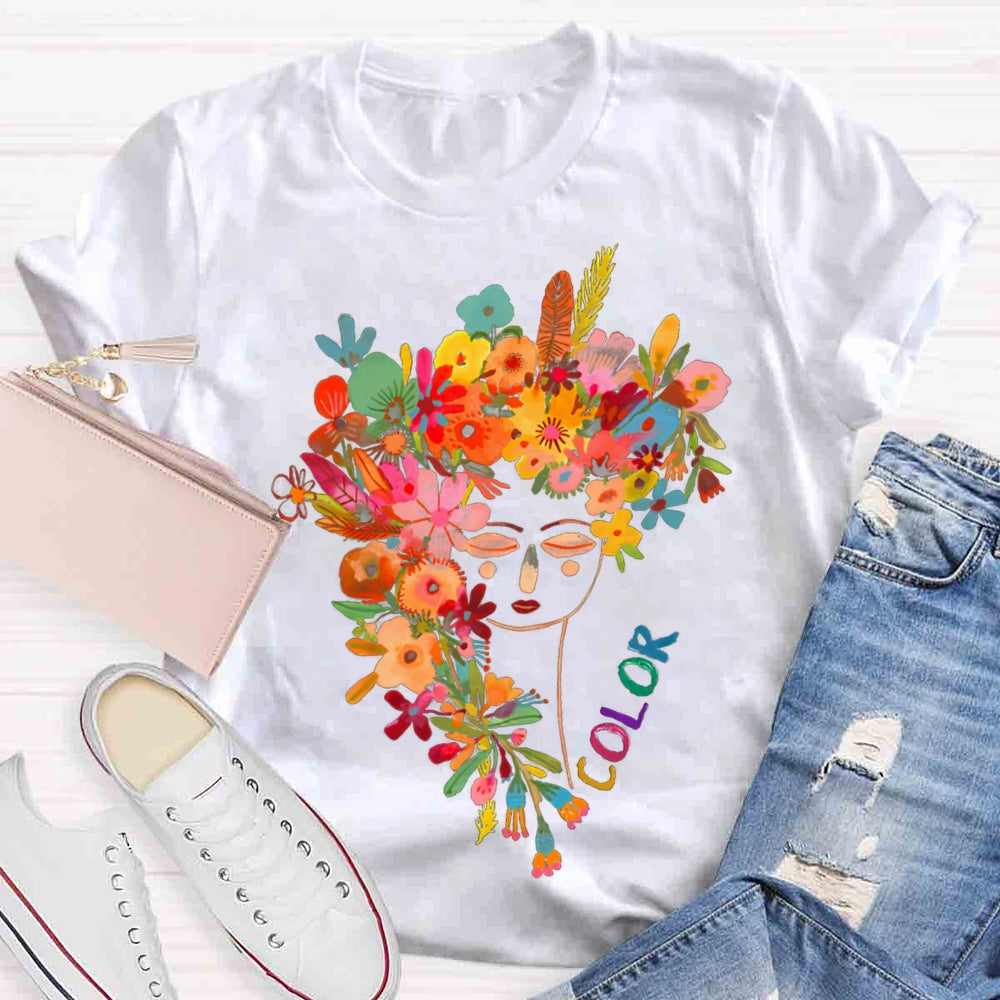 Art Teachers Colorful Print T-shirt