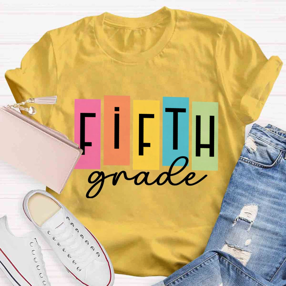Personalized Grade Colorful Square Print T-shirt