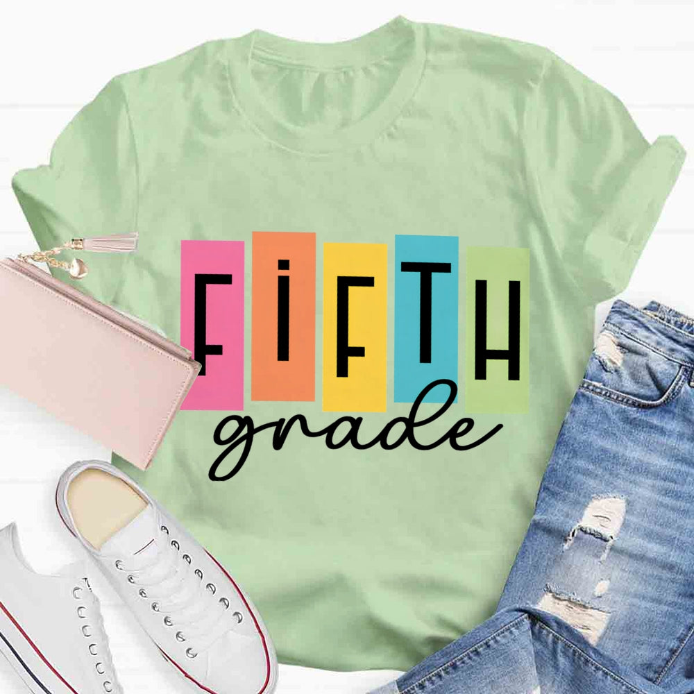 Personalized Grade Colorful Square Print T-shirt