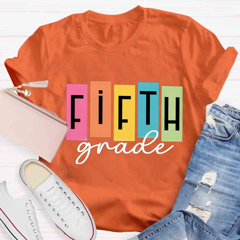 Personalized Grade Colorful Square Print T-shirt