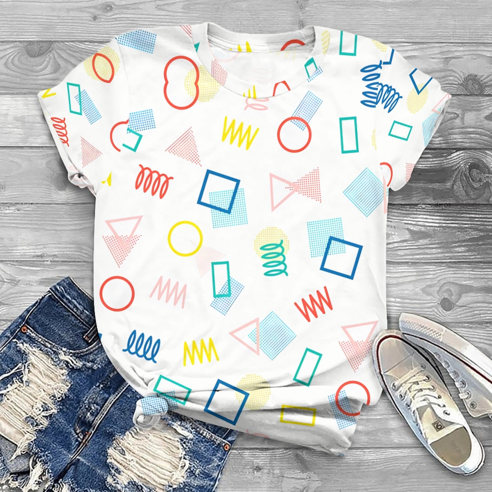 Colored Circles Squares Triangles Rectangles T-shirt