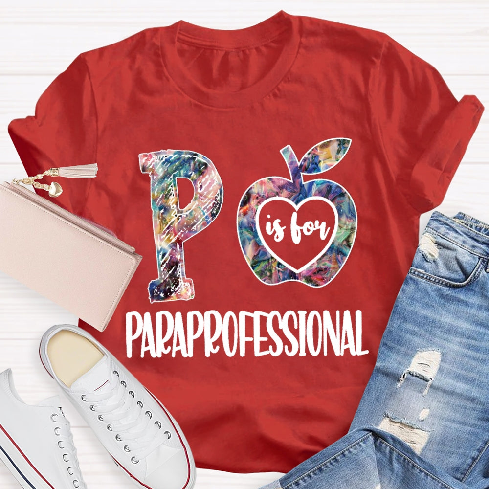 Paraprofessional Colored Apple T-shirt