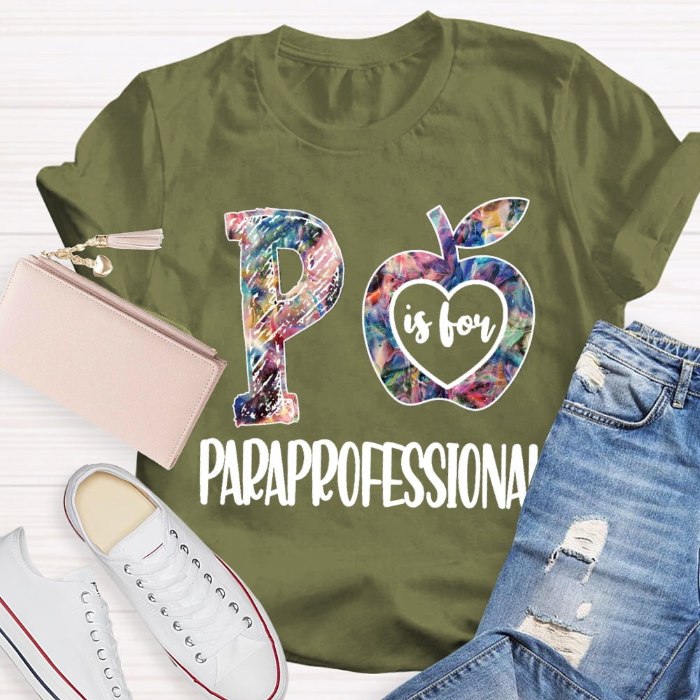 Paraprofessional Colored Apple T-shirt