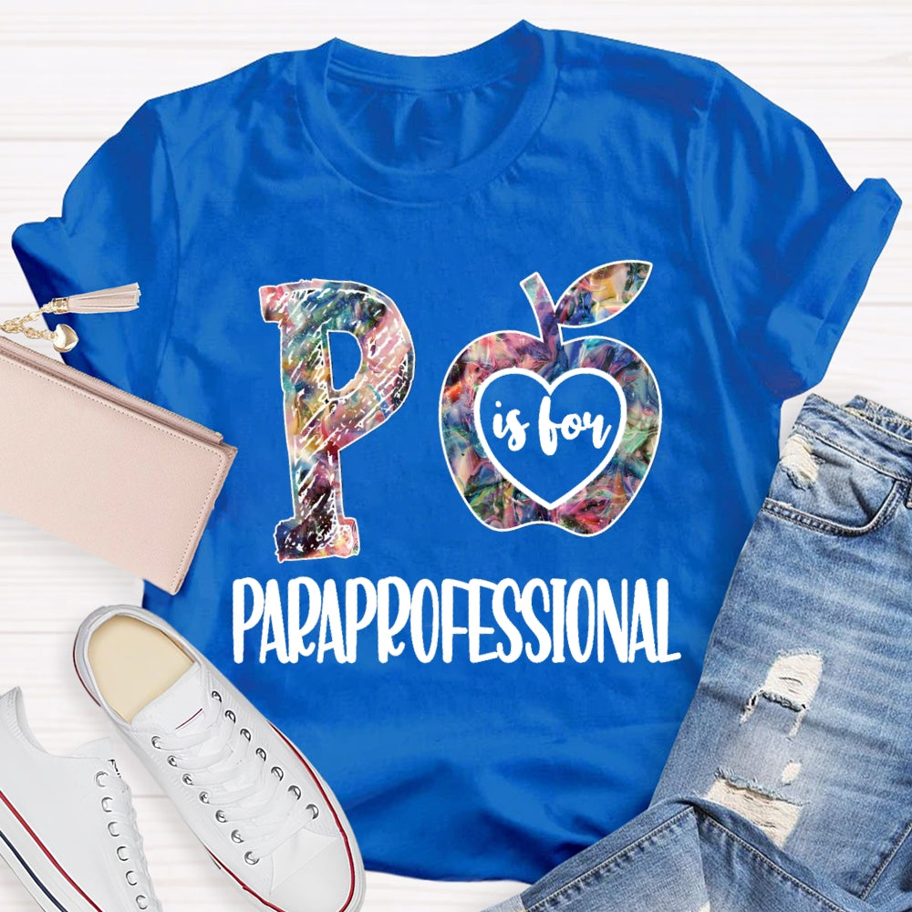 Paraprofessional Colored Apple T-shirt