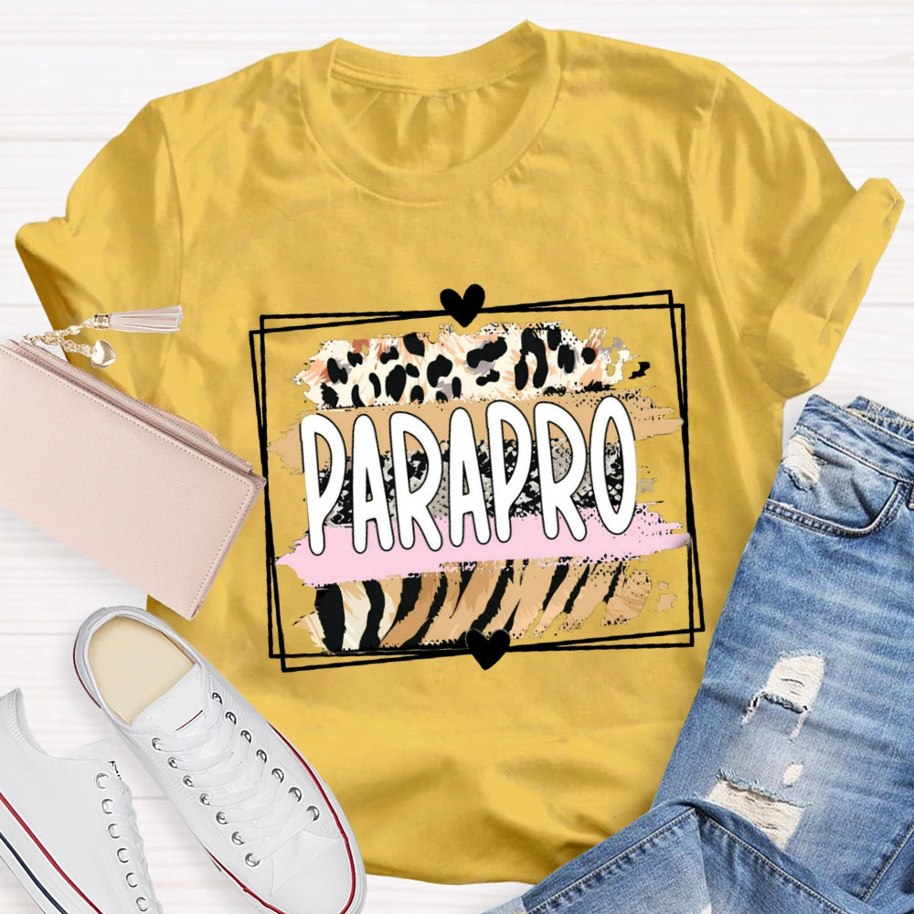 Pink Leopard Paraprofessional Teacher T-shirt