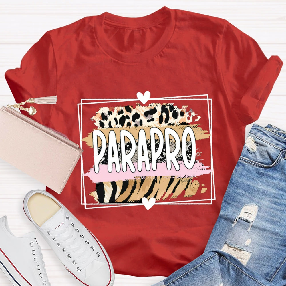 Pink Leopard Paraprofessional Teacher T-shirt