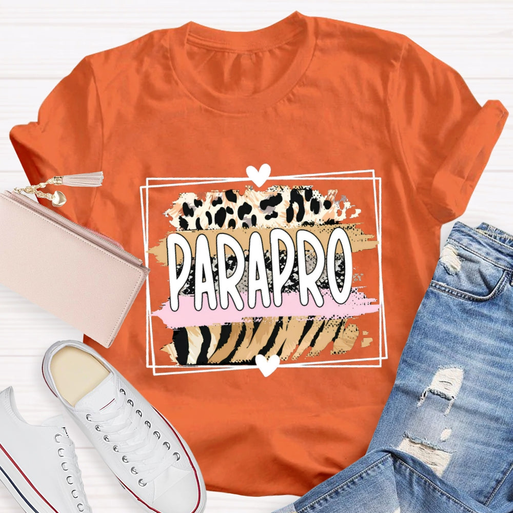 Pink Leopard Paraprofessional Teacher T-shirt