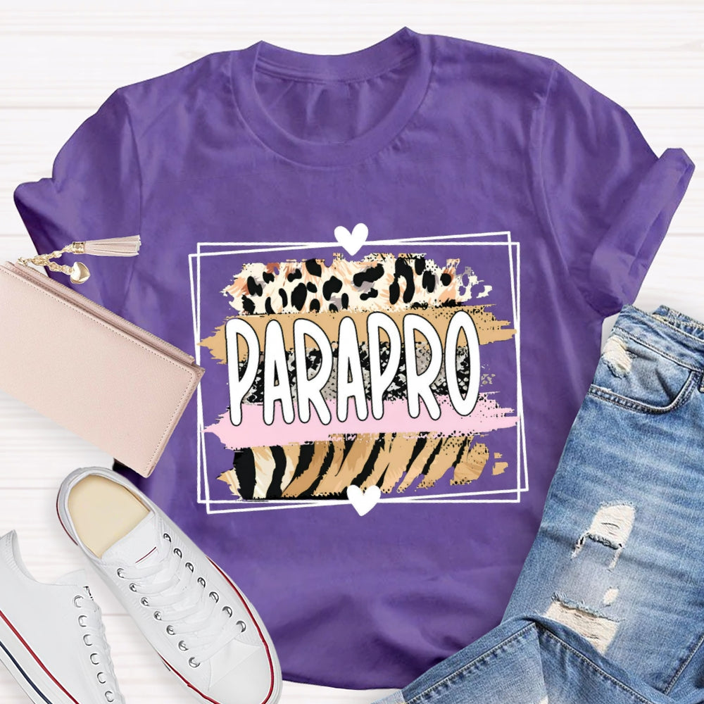 Pink Leopard Paraprofessional Teacher T-shirt