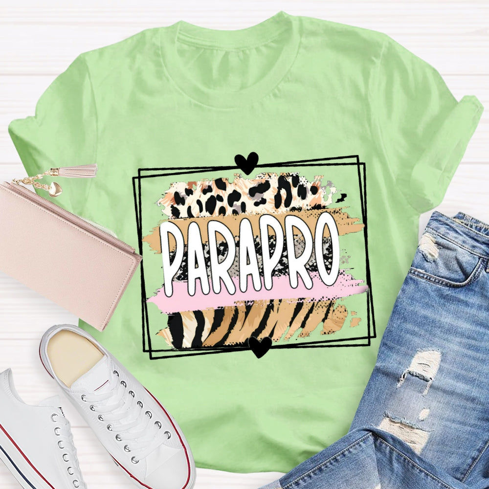 Pink Leopard Paraprofessional Teacher T-shirt