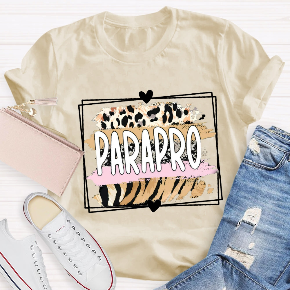 Pink Leopard Paraprofessional Teacher T-shirt