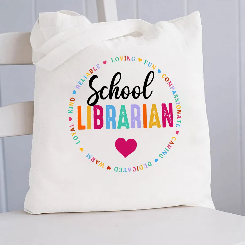 School Librarian Canvas Tote Bag