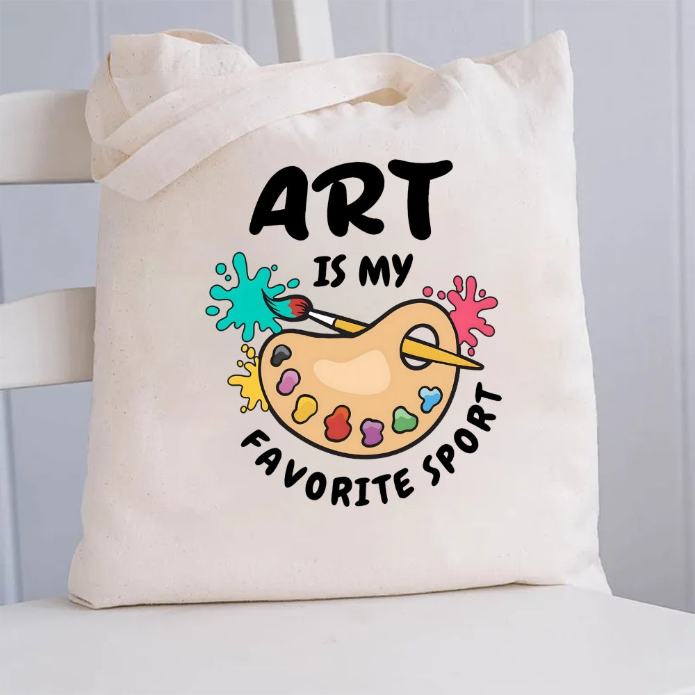 Art Is My Favorite Sport Canvas Tote Bag