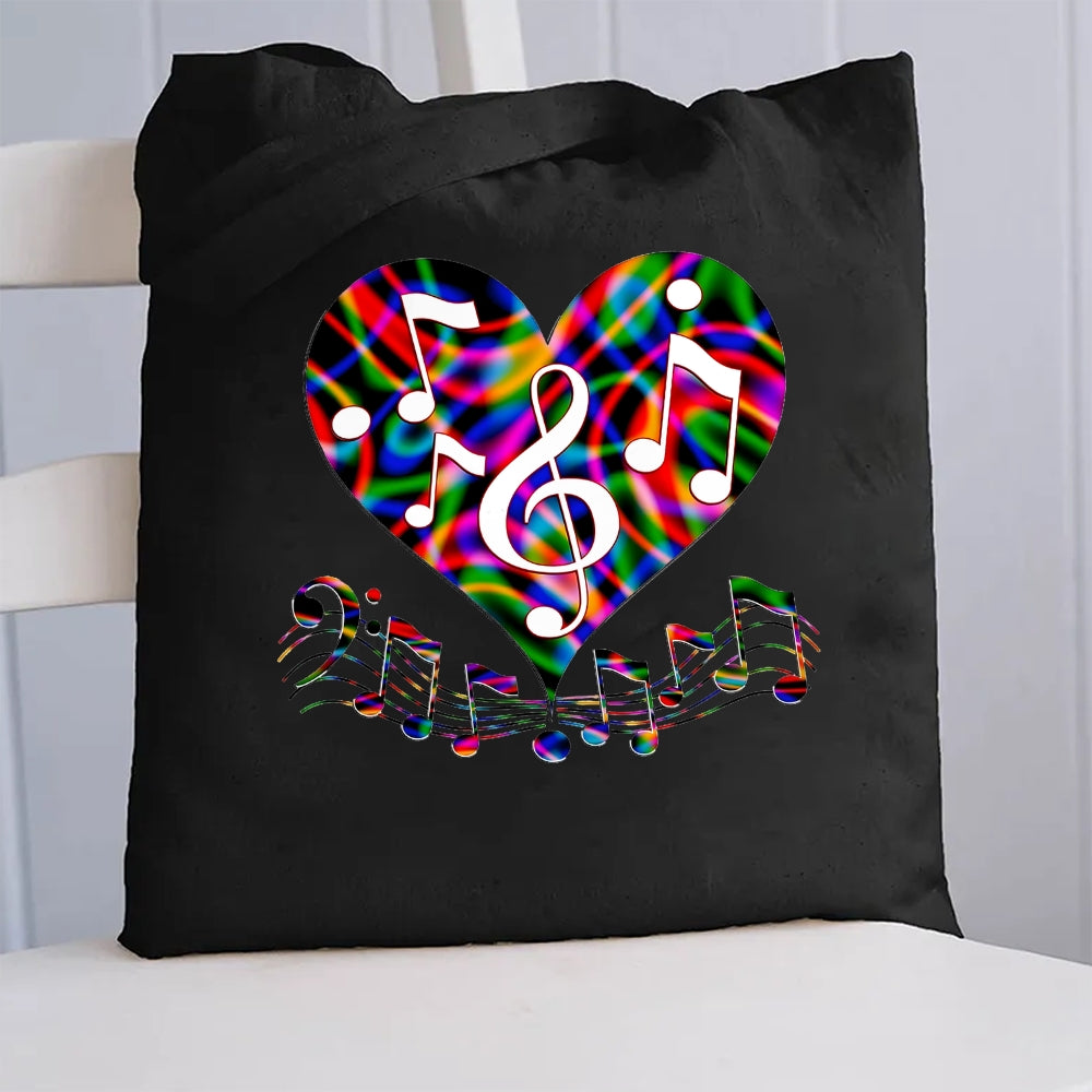 Music Heart Canvas Tote Bag