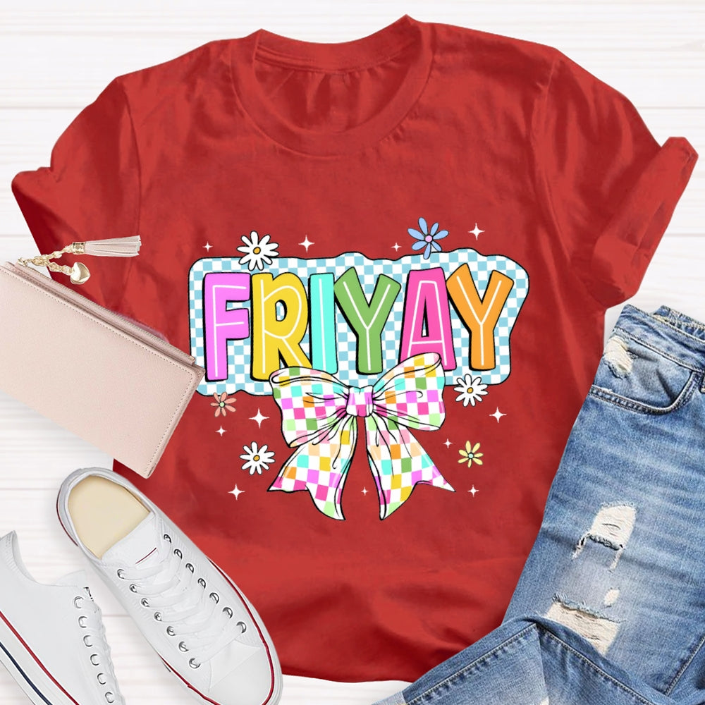 Friyay Bow Check print T-shirt