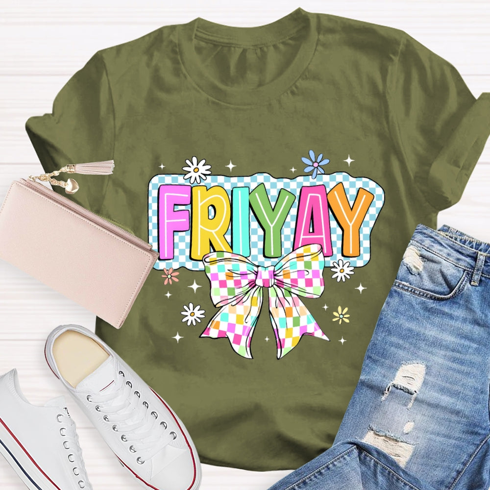 Friyay Bow Check print T-shirt