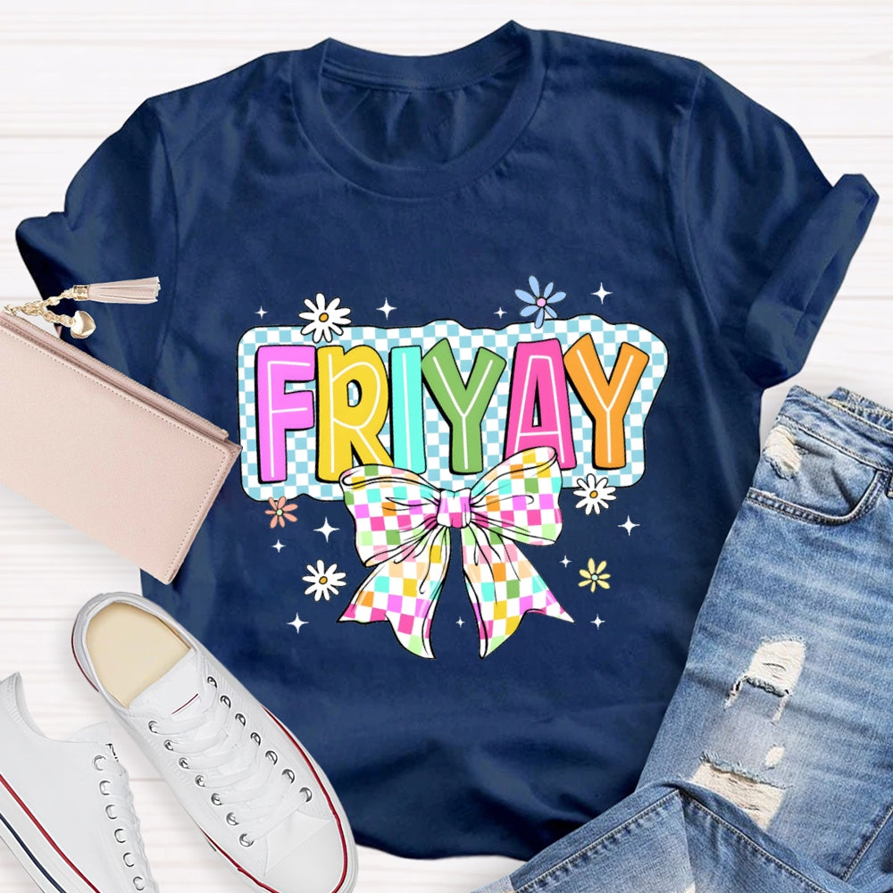 Friyay Bow Check print T-shirt