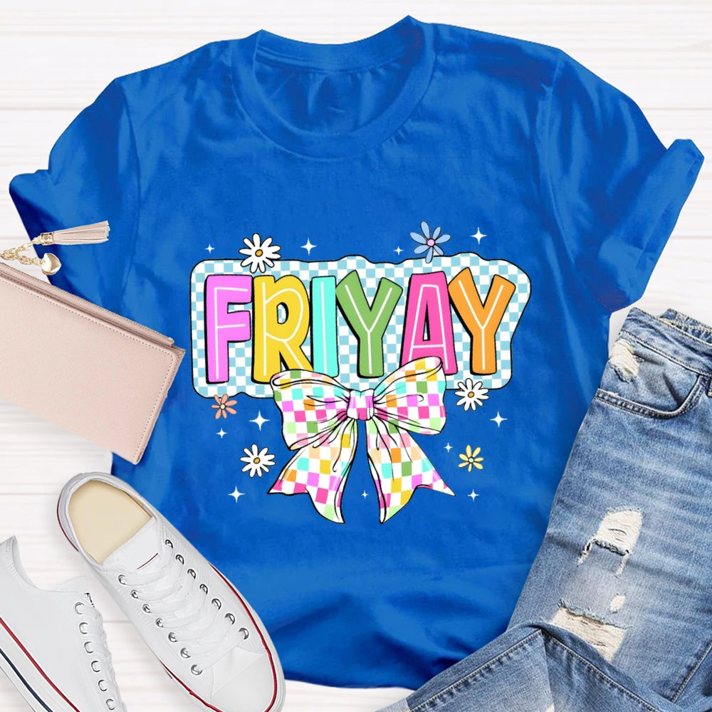 Friyay Bow Check print T-shirt