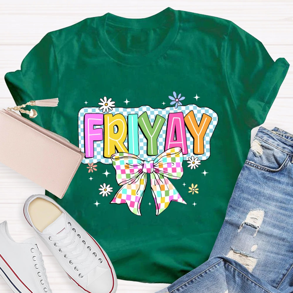 Friyay Bow Check print T-shirt