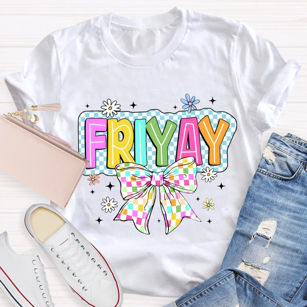 Friyay Bow Check print T-shirt