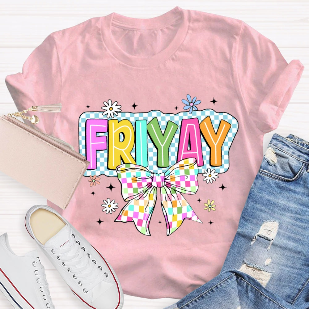 Friyay Bow Check print T-shirt