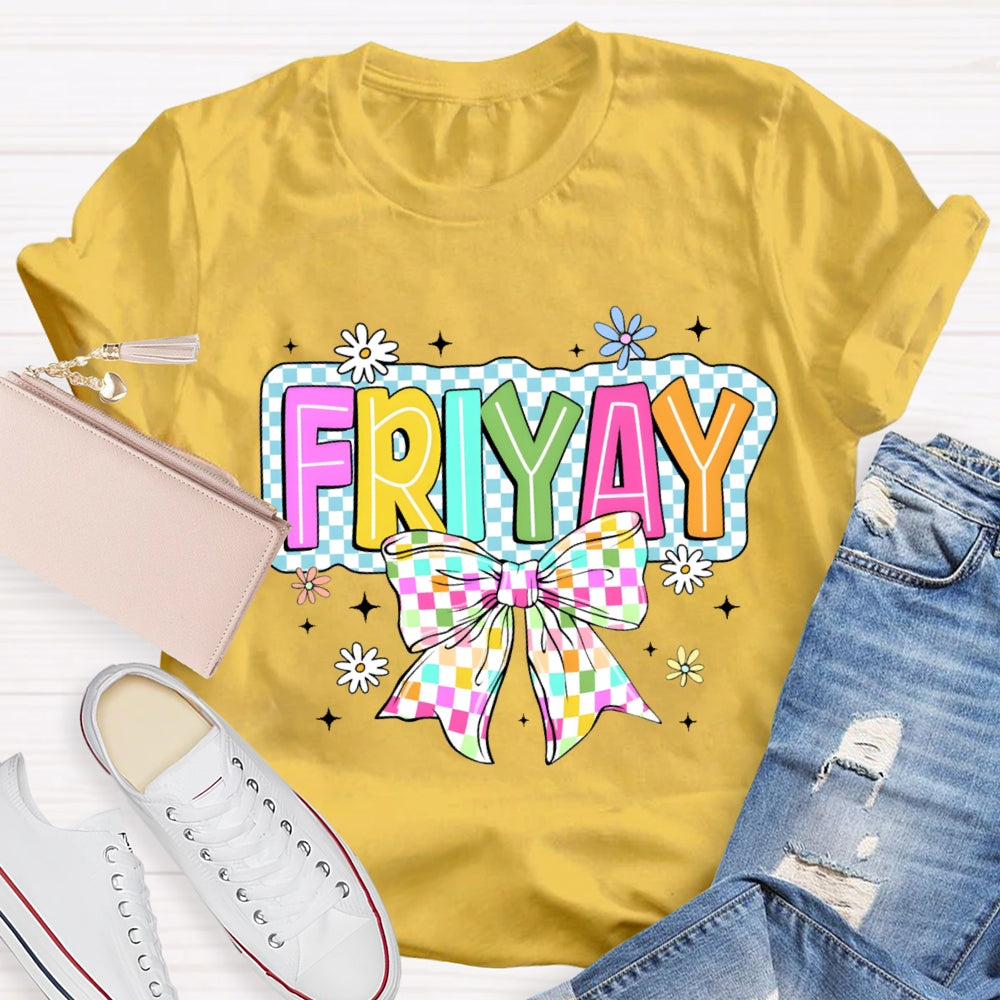 Friyay Bow Check print T-shirt