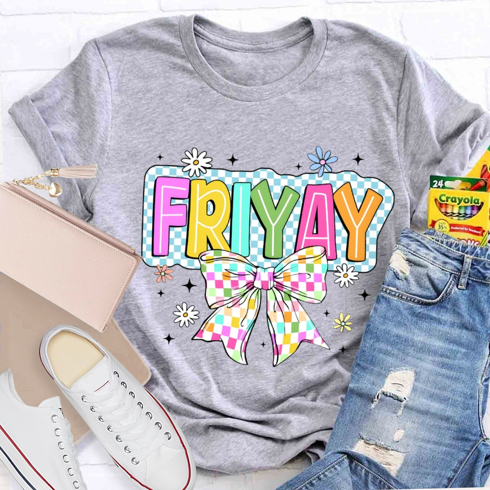 Friyay Bow Check print T-shirt