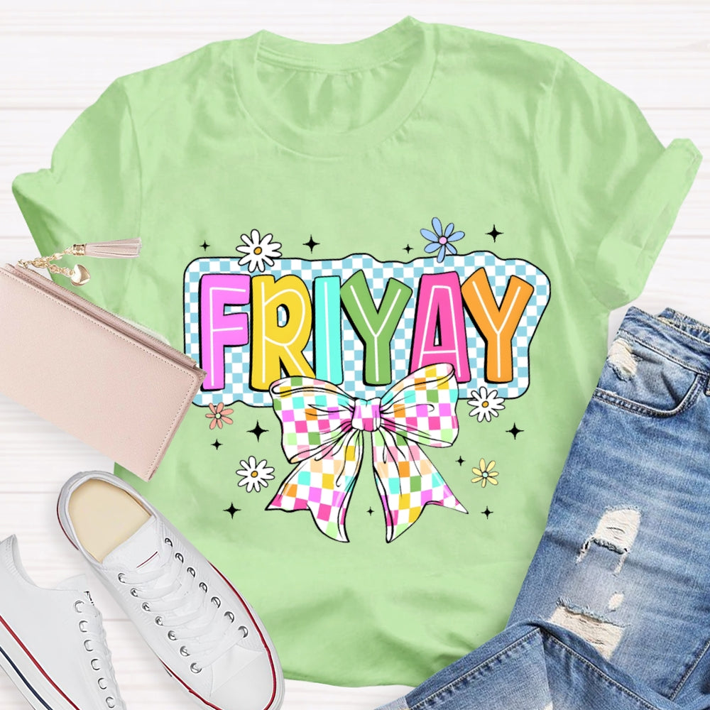 Friyay Bow Check print T-shirt