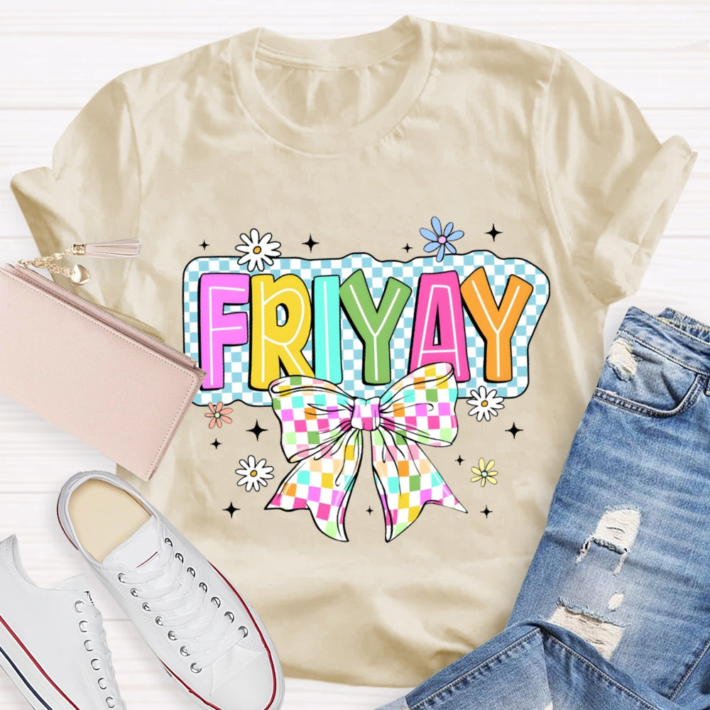 Friyay Bow Check print T-shirt