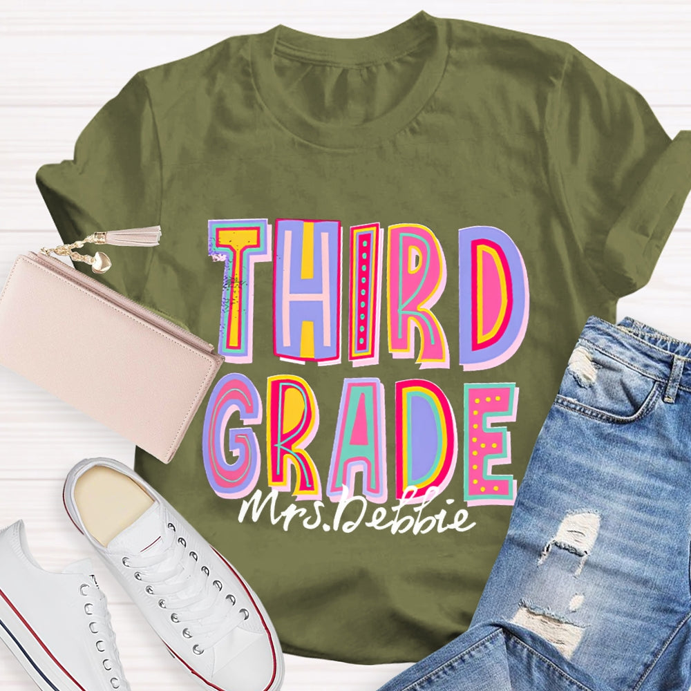 Personalized Your Grade And Name Teacher T-Shirt