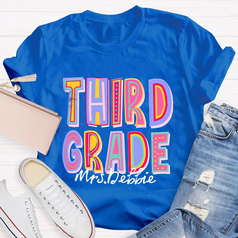 Personalized Your Grade And Name Teacher T-Shirt