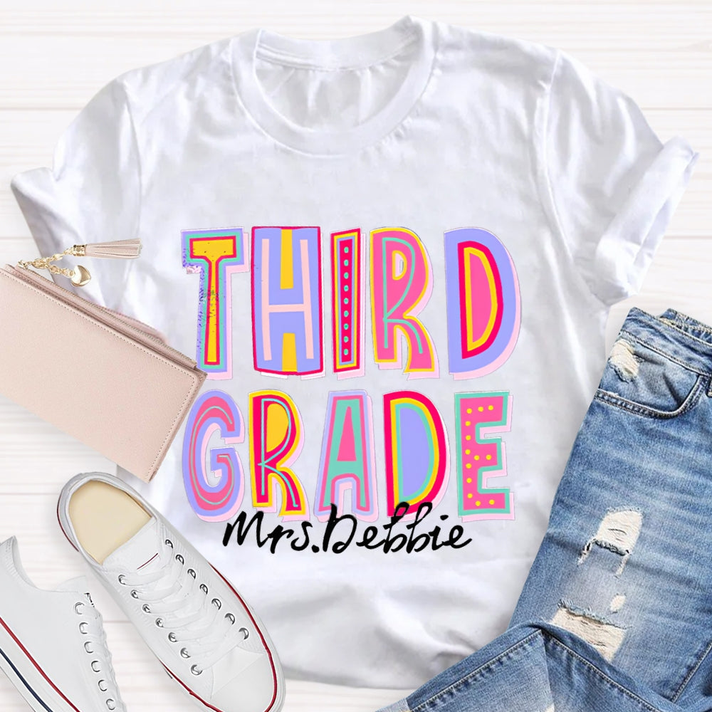 Personalized Your Grade And Name Teacher T-Shirt